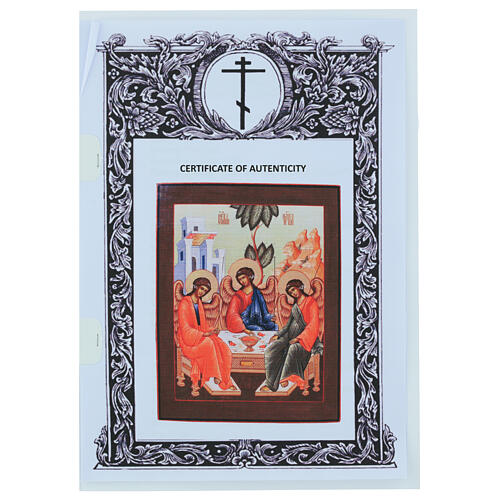 Icona russa moderna palekh Trinità antico testamento 41x55 cm 6
