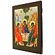 Icona russa moderna palekh Trinità antico testamento 41x55 cm s3
