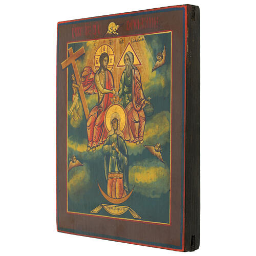 Icona russa moderna Trinità e Ascensione Maria 27x31 cm  3