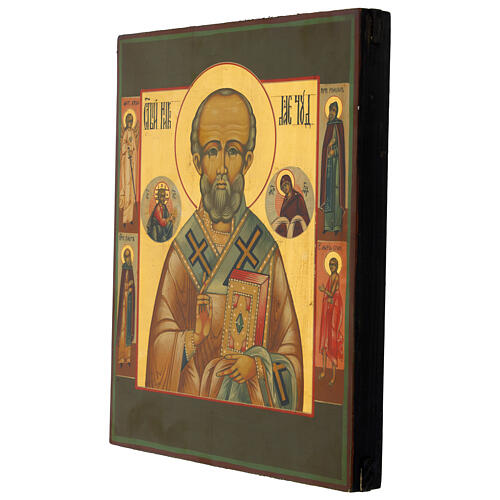 Icona Russa moderna San Nicola 27x31 cm 3