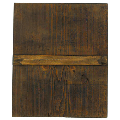 Icona russa moderna su tavola antica Gesù con Corona 31x27 cm 5
