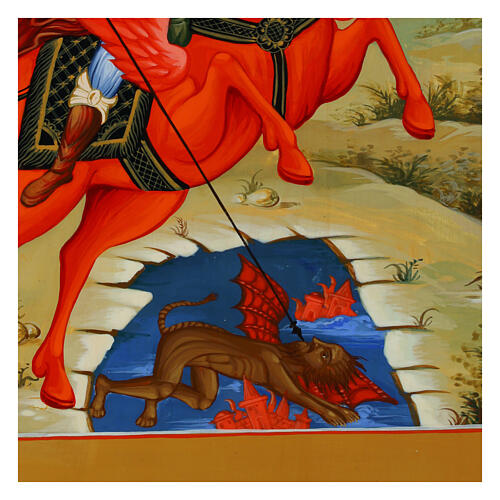 Russian Palekh Style Icon St. Michael, 31x26 cm 4