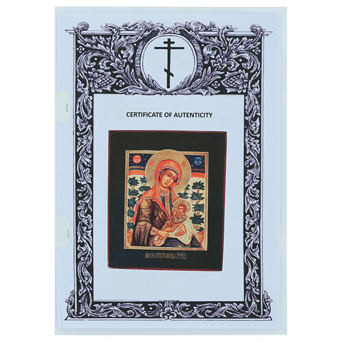 Russian Icon on Antique Panel Madonna Breastfeeding, 31x26 cm 4