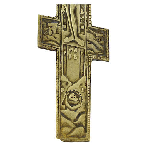 Crucifix orthodoxe russe en bronze XIXe siècle 27x13 cm 3