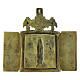 Icona russa pieghevole bronzo antica San Nicola di Mozajsk 11x9,5 cm s5