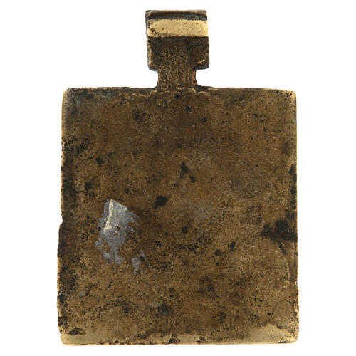 Icona russa XVIII sec da viaggio bronzo Ascesa in cielo del profeta Elia 7x5 cm 2