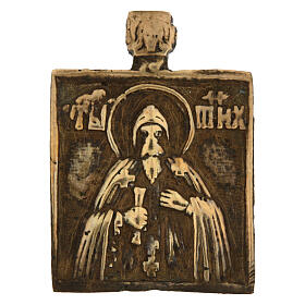 Ikona rosyjska z brązu, Patriarcha Nikon, 5x4cm