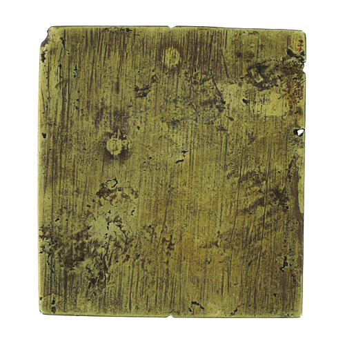 Ícone de viagem antigo em bronze esmaltado São Nicolau século XIX 5x4,5 cm 2