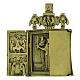 Icona russa pieghevole bronzo XIX secolo San Nicola di Mozajsk 11x9,5 cm s2