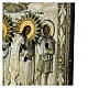 Icona russa antica XIX secolo Santi Pietro e Paolo Anna e Ozon riza ottone 31,5x26 cm s4
