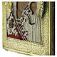 Ícone russo do século XIX Nossa Senhora de Cazã com basma de latão e bordado honorífico 31,5x26,5 cm s6