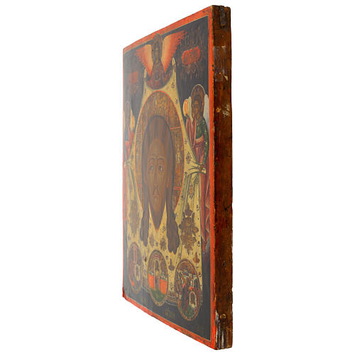 Icono ruso antiguo siglo XVIII Acheropita 45x38 cm 8