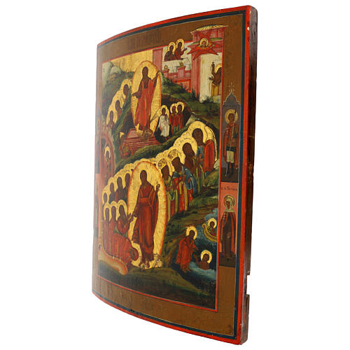 Antike russische Ikone, Christi Abstieg in die Unterwelt – Vetka, neunzehntes Jahrhundert, 53 × 44 cm 3