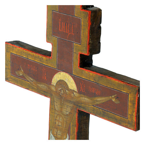 Crucifix orthodoxe russe ancien XIXe siècle 35x23 cm 5