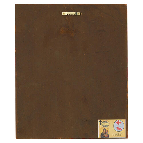 Icona Madonna di Kazan dipinta su legno tiglio foglia oro stile Russo 30x25 cm 4