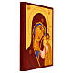 Icona Madonna di Kazan dipinta su legno tiglio foglia oro stile Russo 30x25 cm s3