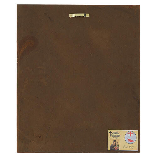 Icona Cristo sul trono dipinta legno tiglio foglia oro stile Russo 30x25 cm 4