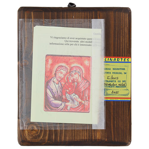Icona Rumena dipinta San Gioachino, Maria e Sant'Anna mezzo busto 22x18 cm 4