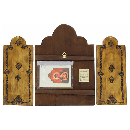 Trittico Rumeno Madonna del Segno dipinto a mano legno 40x60cm 9