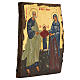 Icon of Saint Anne, Mary, and Saint Joachim, painted wood from Romania, 13x10 in s4