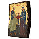 Icona Sant'Anna, Maria e San Giachino dipinta legno Rumena 31x23 cm s3