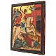 Icona Russa San Giorgio a cavallo dipinta su tavola antica 35x30 cm s3