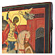 Icona Russa San Giorgio a cavallo dipinta su tavola antica 35x30 cm s5