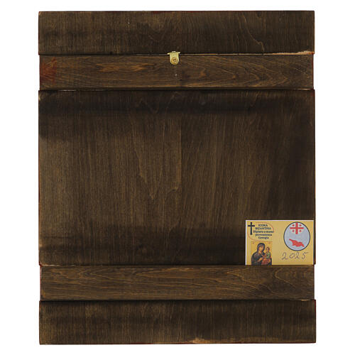 Icona Madre di Dio dipinta foglia oro stile russo 30x25 cm 4