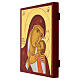 Icona Madre di Dio dipinta foglia oro stile russo 30x25 cm s3