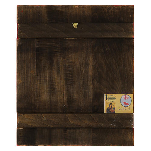 Icona Vergine di Kazan foglia oro dipinto stile russo 30x25 cm 4