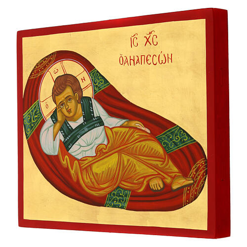 Icona occhio che veglia dipinta foglia oro stile russo 25x30 cm 3