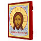 Icona Cristo Mandylion con decoro foglia oro dipinta stile russo 30x25 cm s3