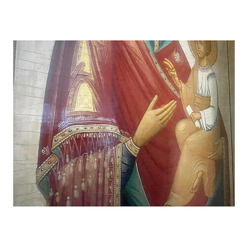 Ícone russo antigo monumental Mãe de Deus século XVIII-XIX 90x62 cm 4