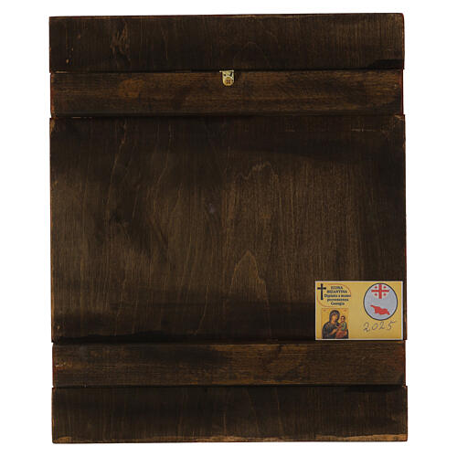 Icône Petrovskaïa de la Mère de Dieu décorée feuille or peinte style russe 30x25 cm 4