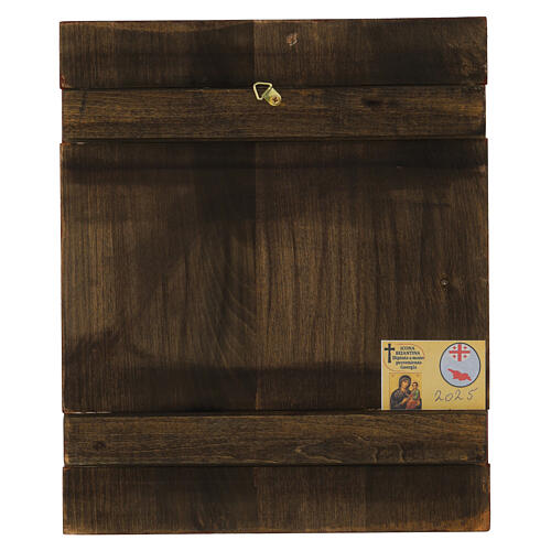 Icona Madonna Vladimir decoro foglia oro dipinta stile russo 30x25 cm 4