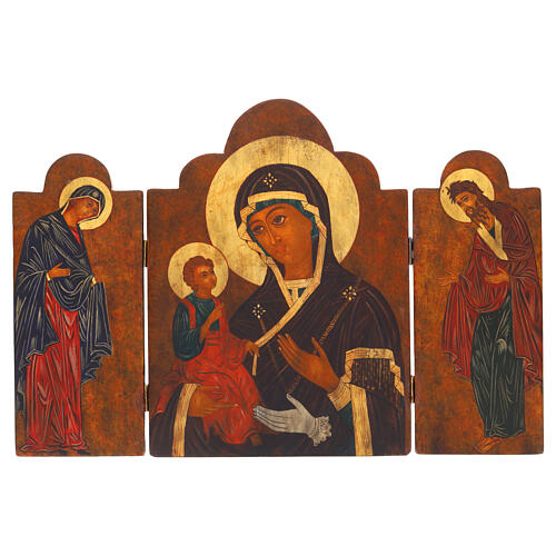 Triptychon „Gottesmutter mit den drei Händen“ – handgemalt, Rumänien, 40 × 60 cm 1