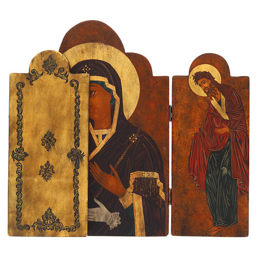 Trittico dipinto Romania Madonna Tre mani 40x60 cm 6