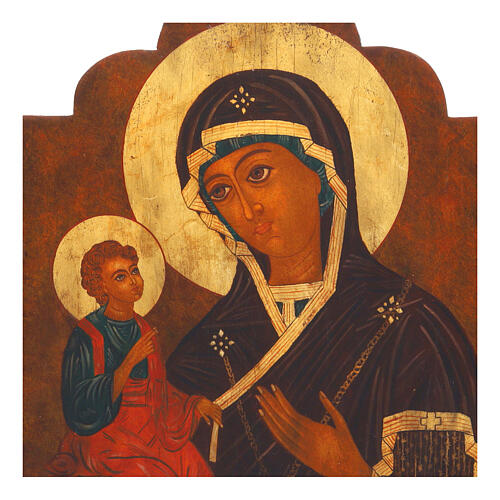 Tríptico pintado Roménia Mãe de Deus com Três Mãos 40x60 cm 2