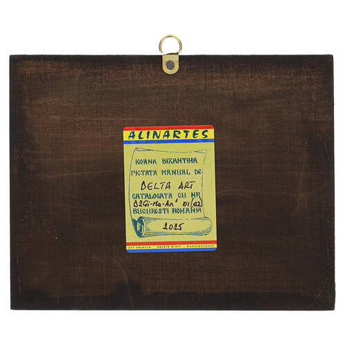 Icono de San Joaquín y Santa Ana con María pintado sobre madera en Rumanía 18x14 cm 3