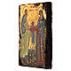 Icona antichizzata dipinta Romania San Gioacchino con Sant'Anna e Maria 18x14 cm  s2