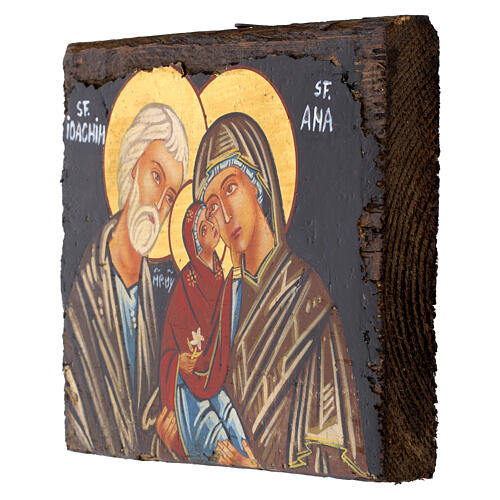 Icona antichizzata Romania San Gioacchino Sant'Anna e Maria Romania 18x14 cm 3