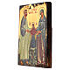 Icon of St. Joachim with St. Anne and Mary, painted in Romania, antique style, 9x7 in s3