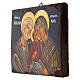 Painted Icon Romania St Joachim with St Anne and Mary, Antique Style 22x18 cm s3