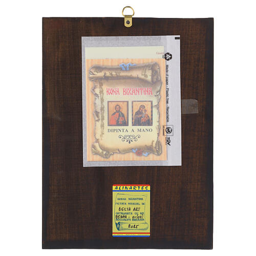 Ícone Romênia Salus Populi Romani folha de ouro 22x18 cm pintado 4