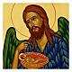 Icona San Giovanni Battista dipinta stile Russo 30x25 cm s2