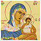Icône peinte style Russe Vierge à l'Enfant Hodégétria cape verte 30x25 cm s2