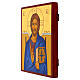 Icon of Christ Pantocrator, blue robe in Russian style, 12x10 in s3