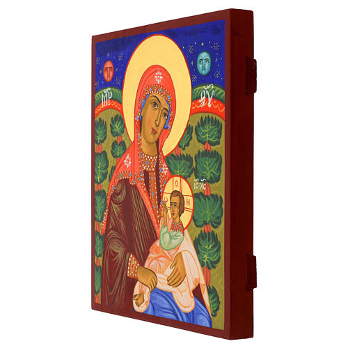 Ikone „Stillende Gottesmutter“ – handgemalt, Russland, 30 × 25 cm 3