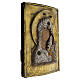 Icona Russa antica Madonna Kazan ricamo onorifico perle di iris XVII-XVIII secolo 31x26 cm s5