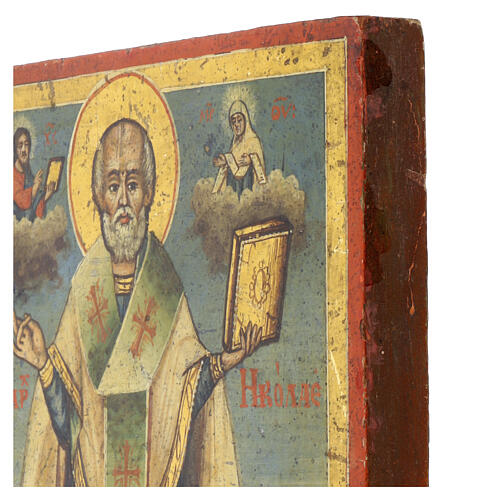Icône Russe ancienne Saint Nicolas de Myre XIXe siècle 28x23 cm 4